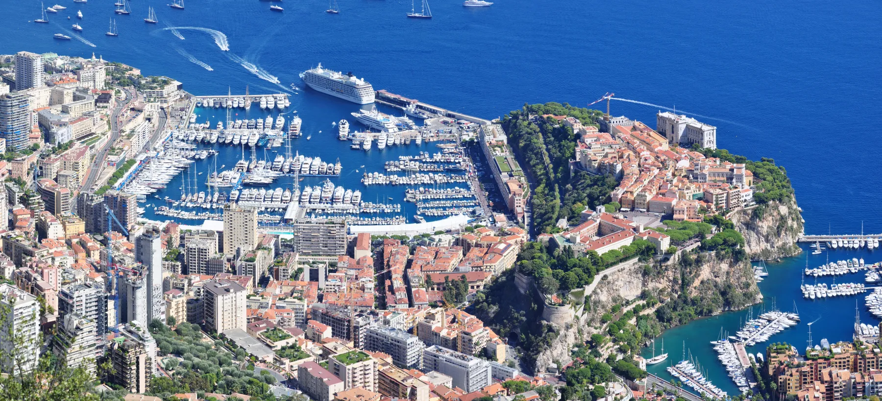 Monaco harbour and the Monte-Carlo hillside